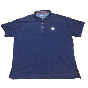 Orvis Mens Polo Shirt XXL Denim Look Aztec Navajo Southwest